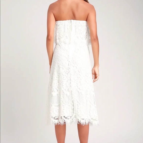 Lulus Delia white lace strapless dress - Picture 3 of 7